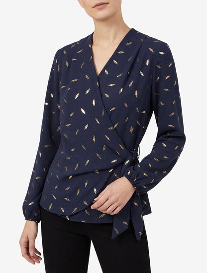 Top estilo cartera con plumas irisadas - Marine