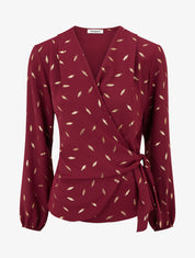 Top style portefeuille à plumes irisées - Bordeaux - 1