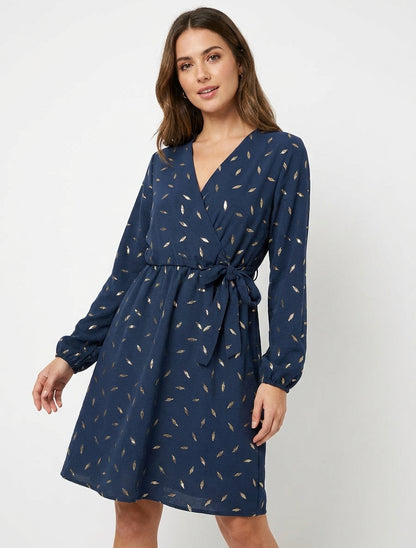 Vestido elástico con plumas irisadas - Marine