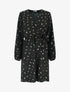 Robe élastiquée à plumes irisées - Noir - 1