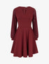 Robe patineuse à manches longues en dentelle - Bordeaux - 1