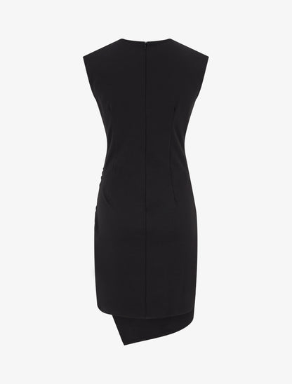 Robe sans manches style portefeuille à effet drapé - Noir - 2
