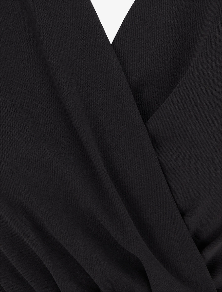 Robe sans manches style portefeuille à effet drapé - Noir - 3