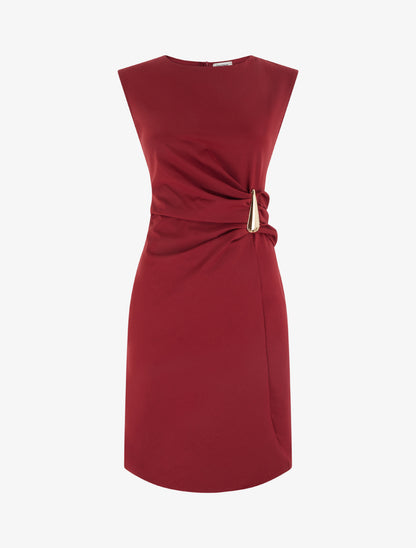 Robe sans manches effet drapé - Bordeaux - 1
