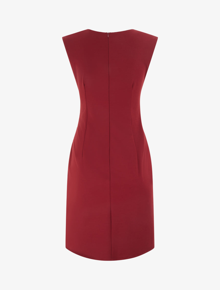 Robe sans manches effet drapé - Bordeaux - 2