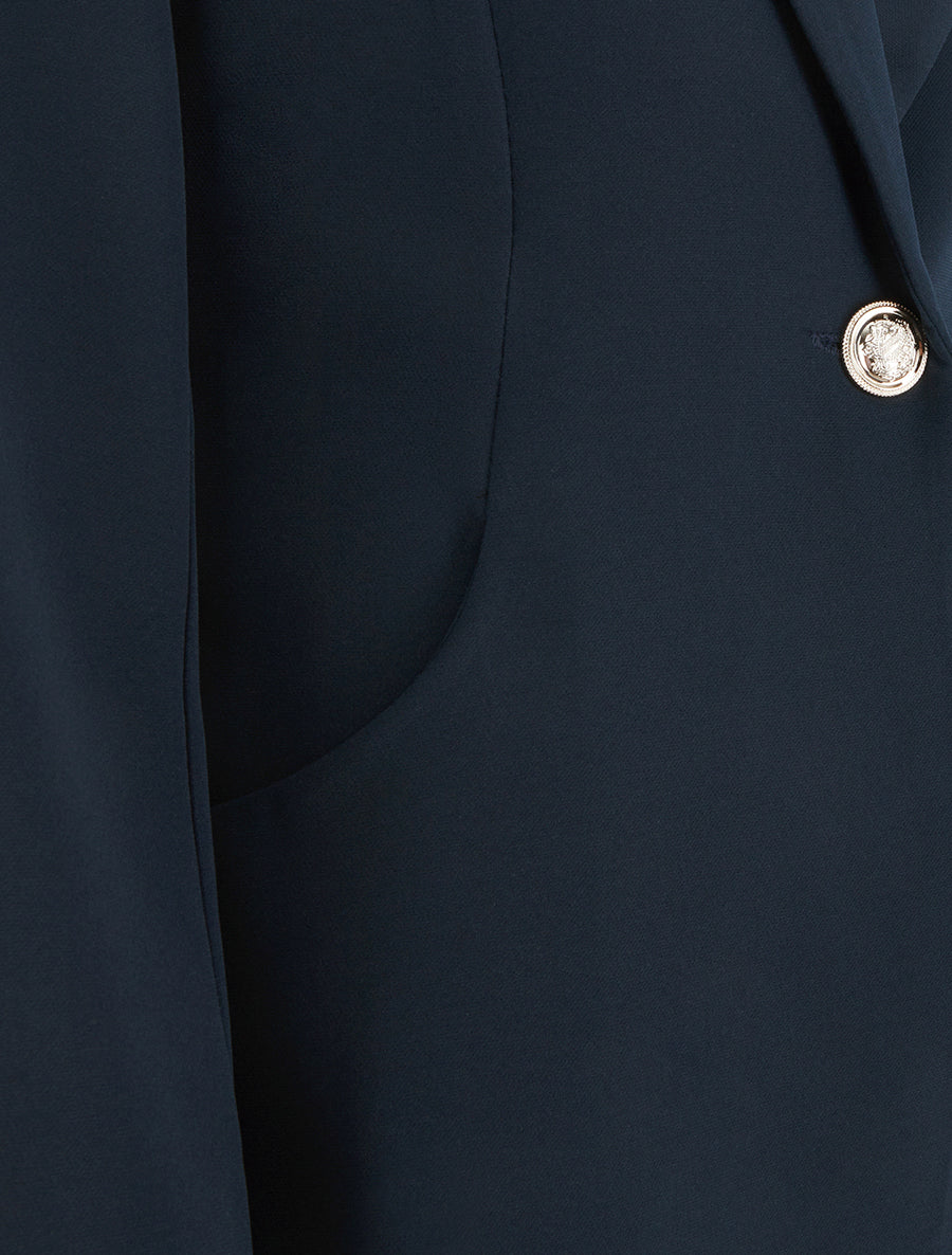 Blazer cintré à un bouton et épaulettes - Marine - 3