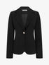 Blazer cintré à un bouton et épaulettes - Noir - 1