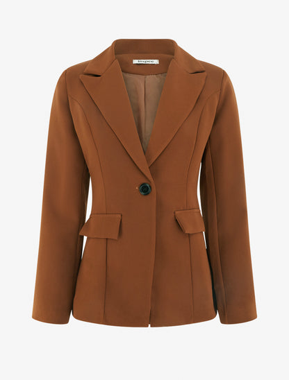 Blazer basique à épaulettes - Camel - 1