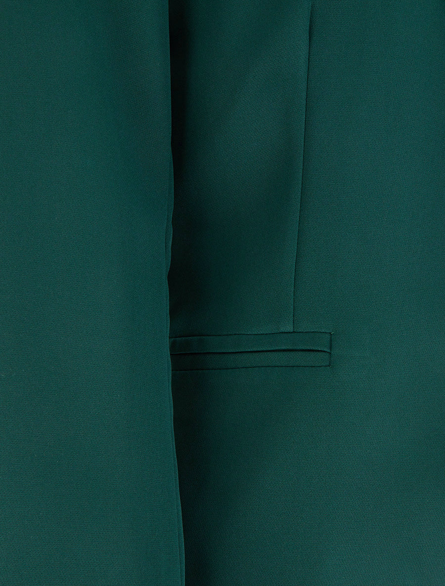 Veste ouverte à col cranté et épaulettes - Vert foncé - 3