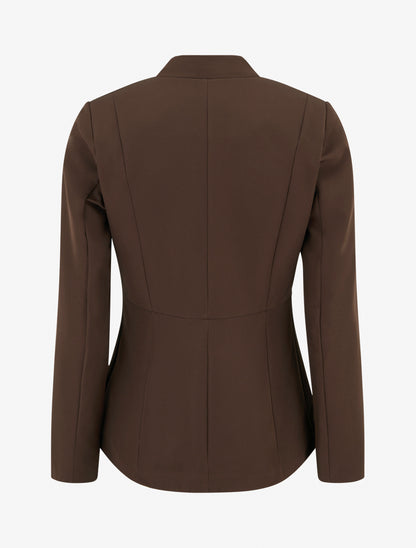 Blazer uni à fermeture boutonné - Marron - 2