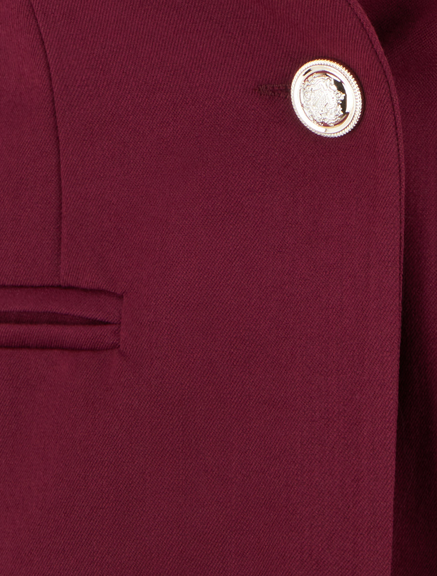 Blazer uni à col droit - Lie de vin - 3