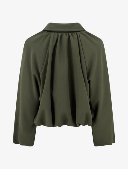 Bomber uni à bords élastiqués - Kaki - 2