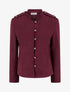 Veste en suédine boutonnée style officier - Lie de vin - 1