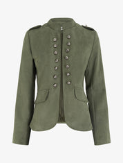 Veste en suédine style officier - Kaki - 1
