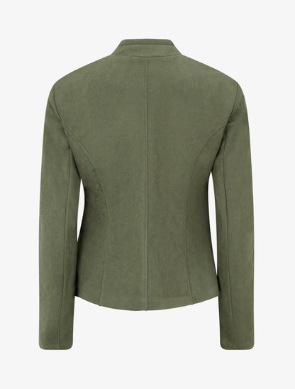 Veste style perfecto en suédine - Kaki - 2