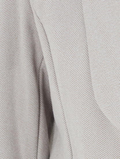 Blazer ouvert en feutrine motif chevron - Beige - 3