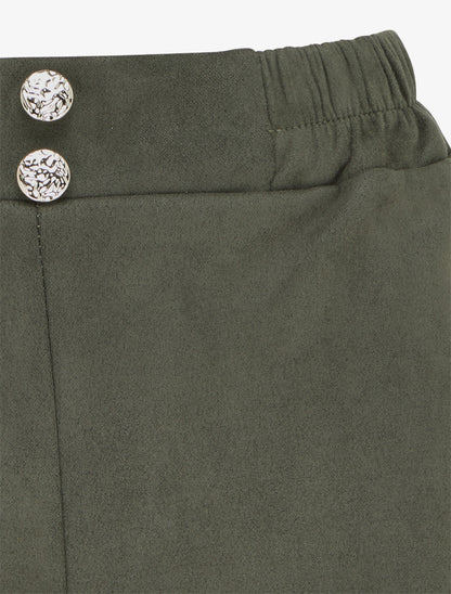 Short paperbag en suédine - Kaki - 3