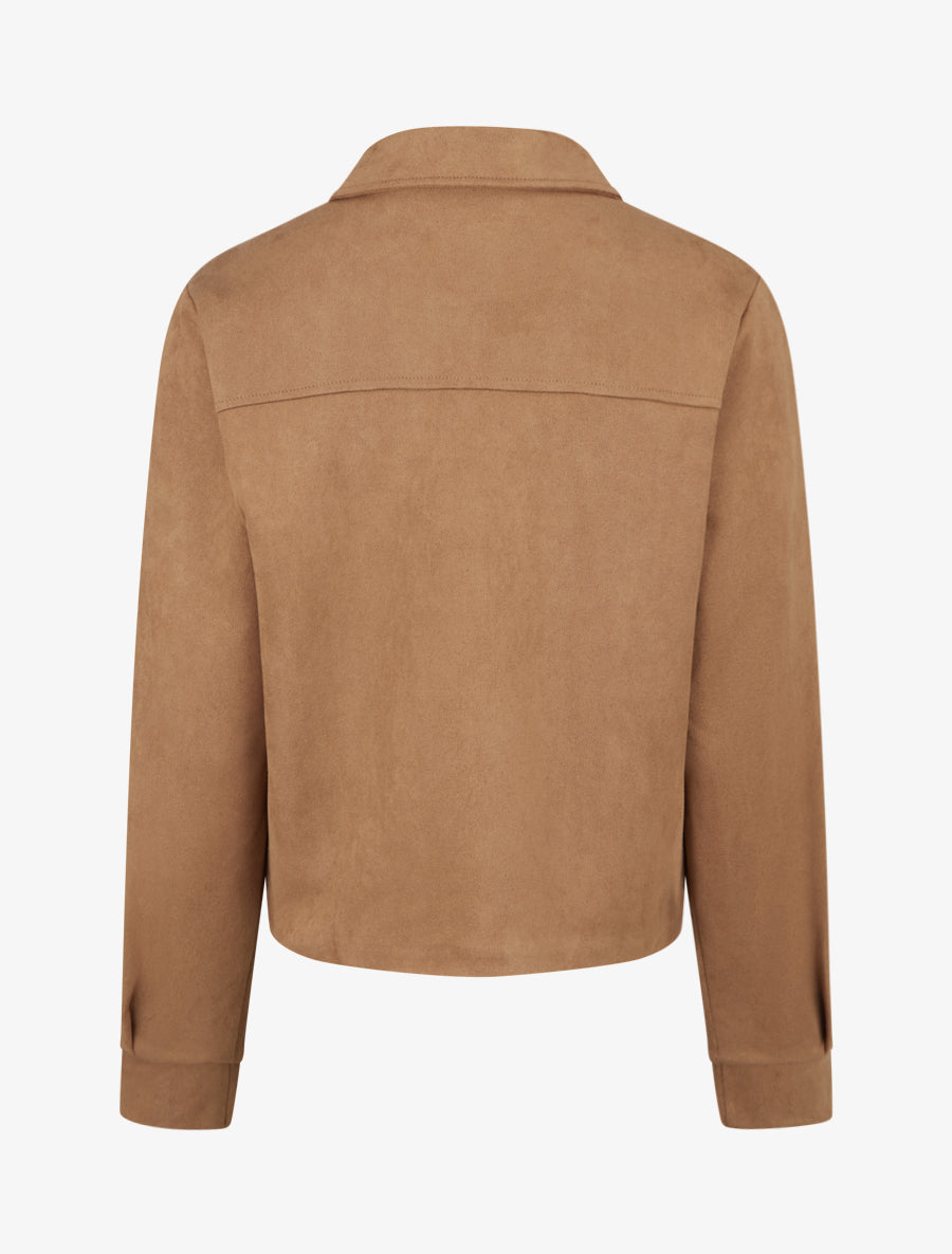 Veste zippée effet daim - Camel - 2