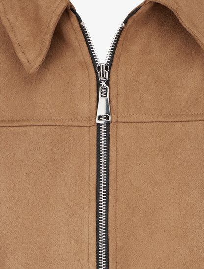 Veste zippée effet daim - Camel - 3