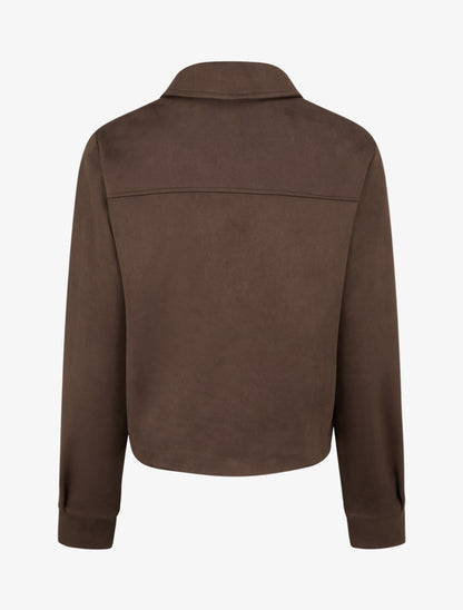 Veste zippée effet daim - Marron - 2