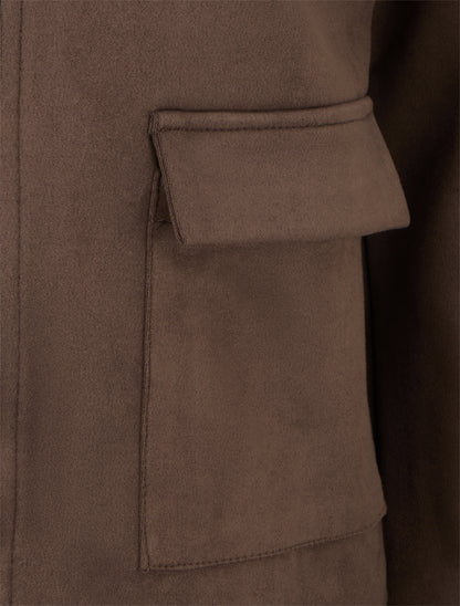 Veste zippée effet daim - Marron - 3
