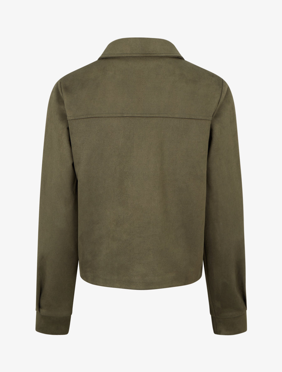 Veste zippée effet daim - Kaki - 2