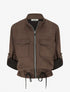 Veste en suédine coupe droite et poches à rabat - Marron - 1