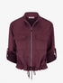 Veste en suédine coupe droite et poches à rabat - Prune - 1