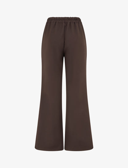 Pantalon ample taille haute bijoux - Marron - 2