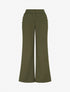 Pantalon taille haute coupe flare à boutons décoratifs dorés - Kaki - 1