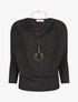 Pull côtelé et irisé - Noir - 1
