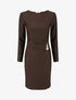 Robe mi-longue à bijou métal - Marron - 1