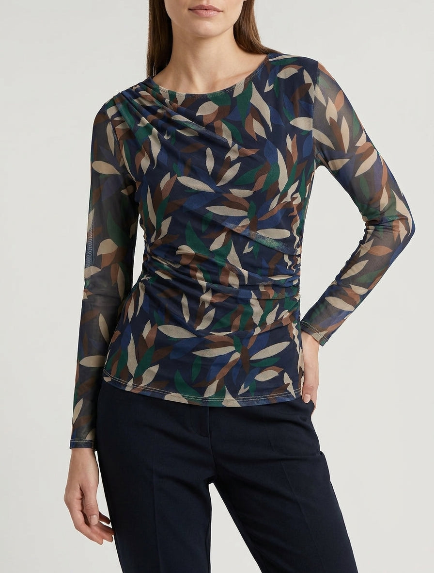 Top de tul con estampado abstracto - Marine
