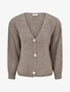 Gilet ample en maille épaisse à col V - Taupe - 1