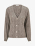 Gilet ample en maille ajourée à col V - Taupe - 1
