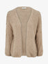 Gilet ouvert en maille épaisse coupe ample - Beige - 1
