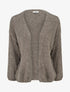Gilet ouvert en maille épaisse coupe ample - Taupe - 1