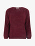 Pull ample irisé à col V - Lie de vin - 1
