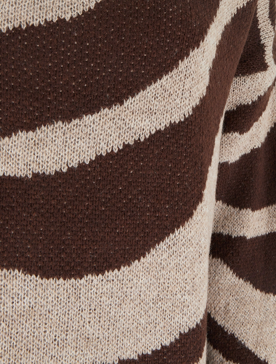 Pull coupe carrée à motif zèbre - Marron - 3
