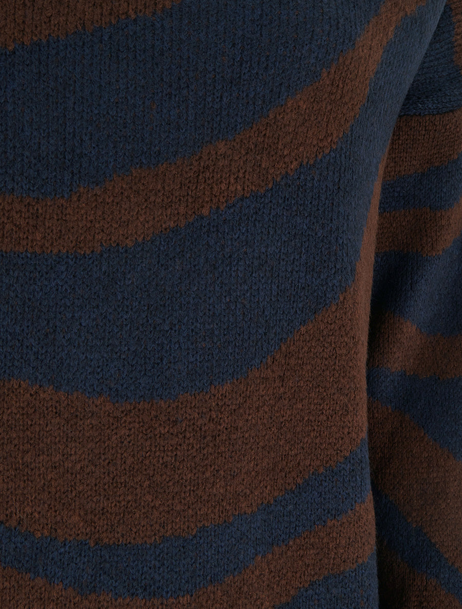 Pull coupe carrée à motif zèbre - Marine - 3