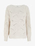 Pull ample en maille fantaisie ajourée - Écru - 1
