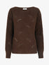 Pull ample en maille fantaisie ajourée - Marron - 1