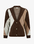 Gilet ample en maille jacquard - Marron - 1