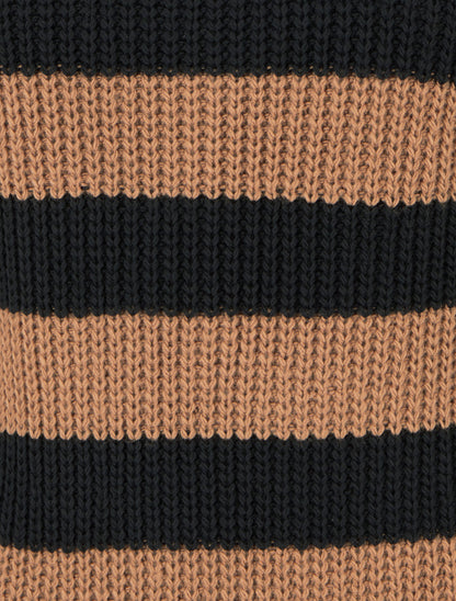 Pull à rayures et boutons décoratifs - Noir - 3