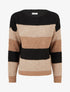 Pull à rayures coupe droite - Noir - 1