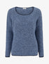 Pull en laine mélangée à liseré contrastant - Bleu - 1