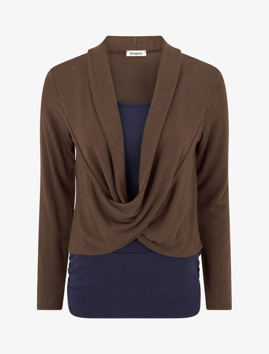 Pull à doublure en trompe l&