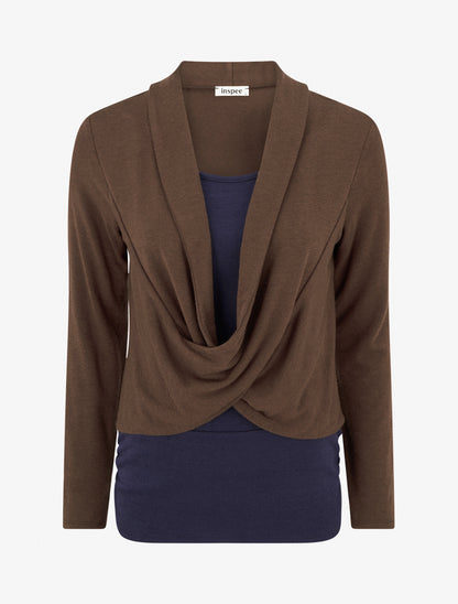 Pull à doublure en trompe l&