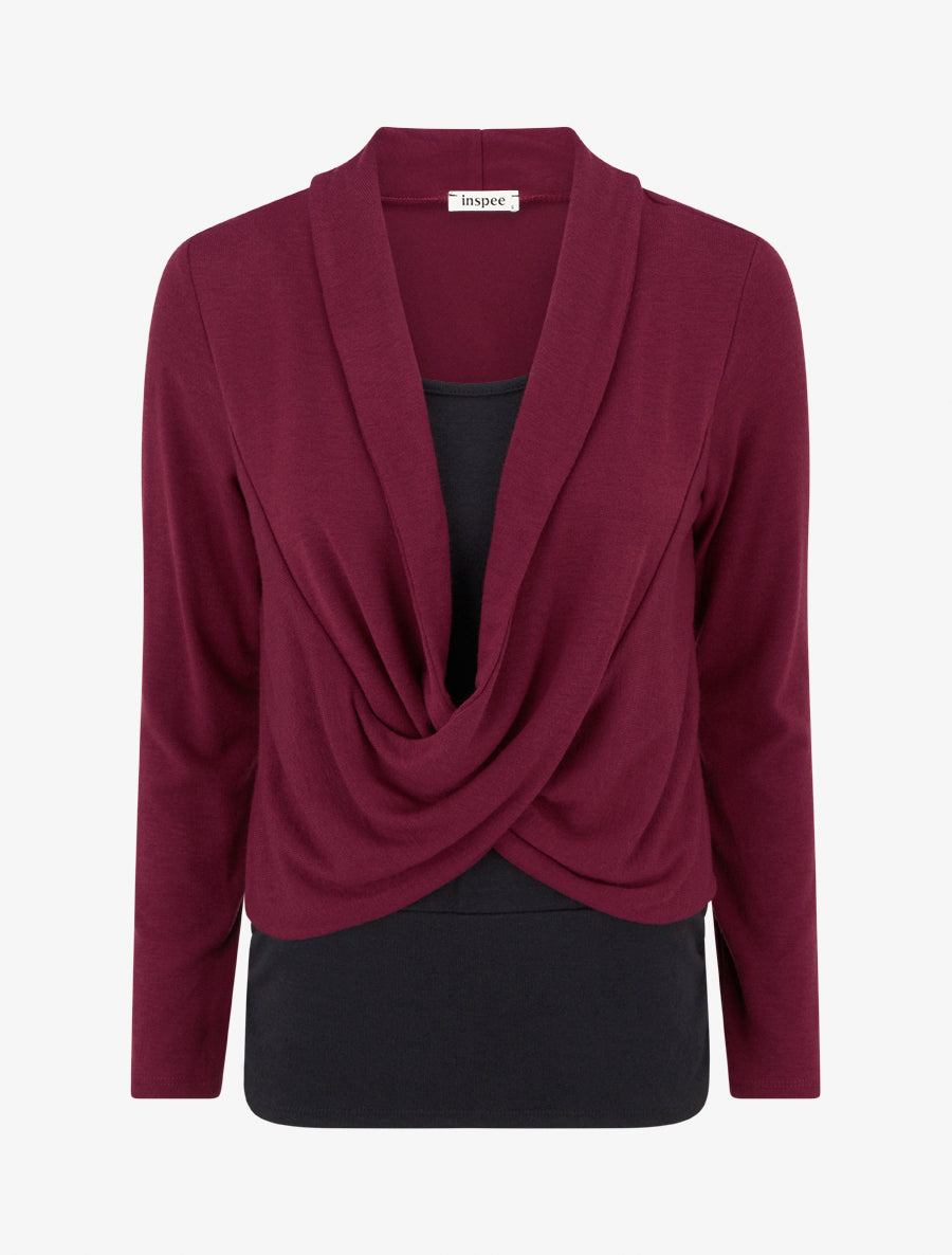 Pull à doublure en trompe l&