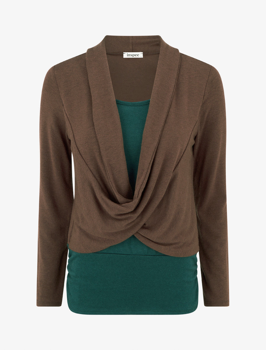 Pull à doublure en trompe l&